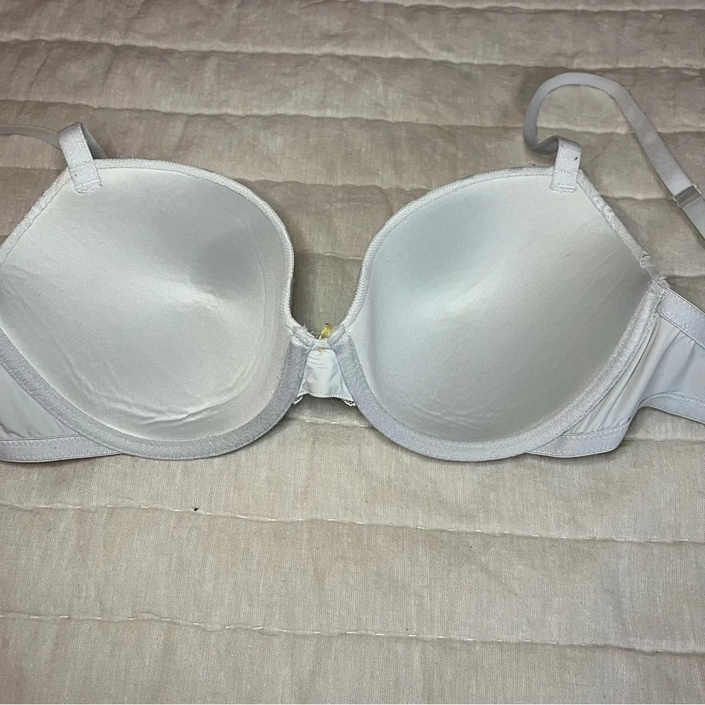 Aerie Grey Lace Trimmed Underwire Push Up Bra Size 32DDD